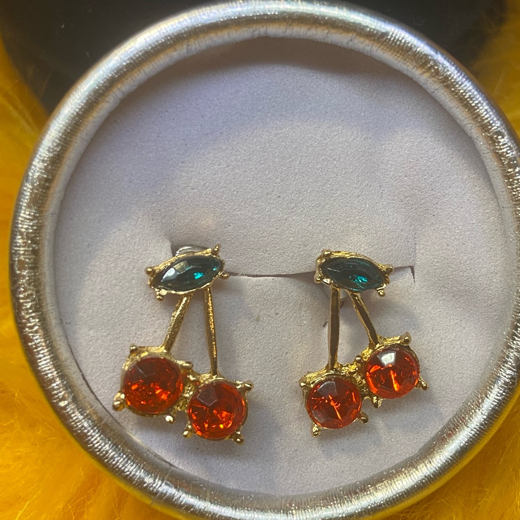New Cherry Shade Earrings Gold Over Sterling Silver 20$